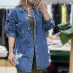 Sara Unisex Oversized Jacket με σχισίματα